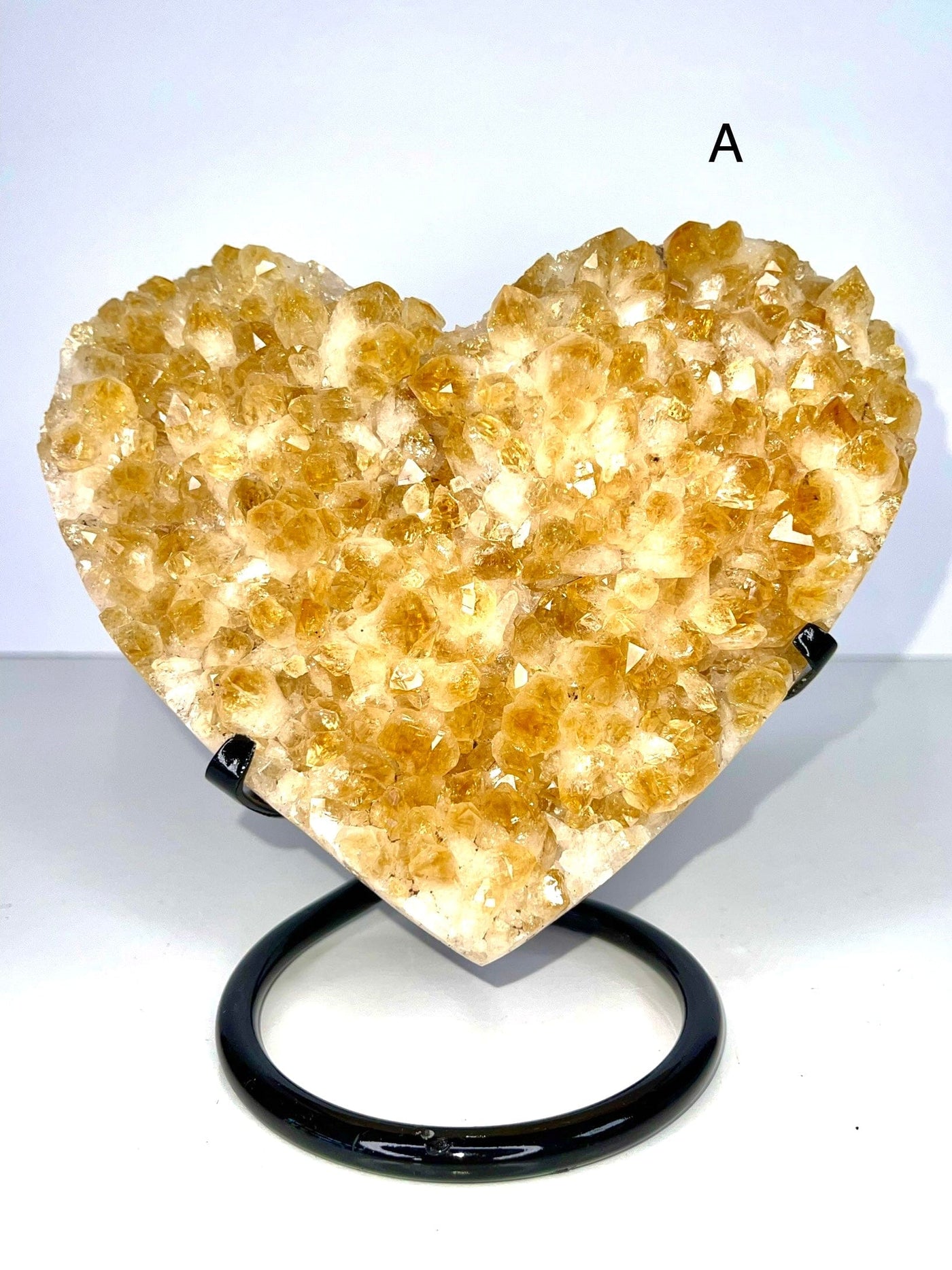 Citrine Heart Crystal on Stand