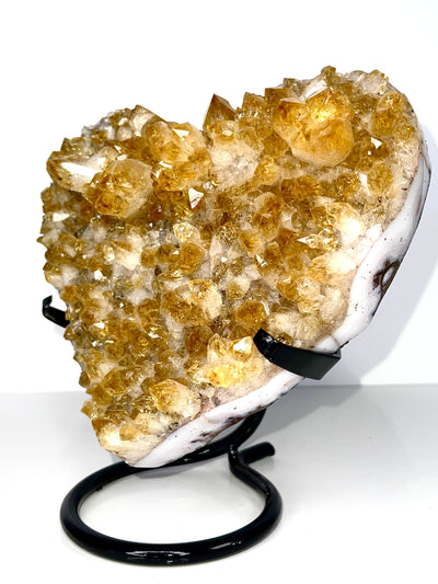 Citrine Heart Crystal on Stand